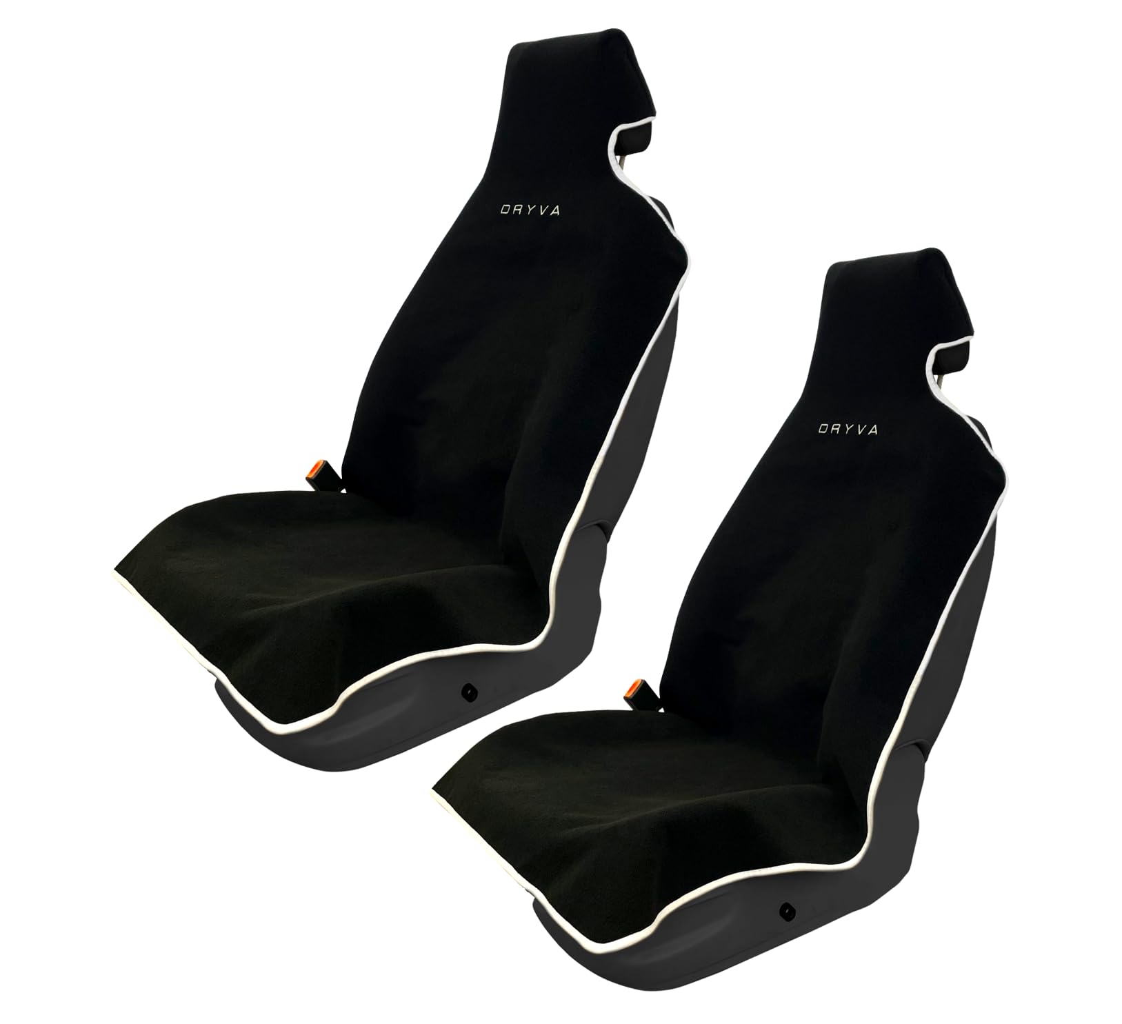 DryvaSeat Premium Microfiber Car Seat Covers - Waterproof & Sweatproof Seat Protector for Cars, Trucks, SUVs & Vans - Universal Fit, Non-Slip, Machine Washable (Black, 2 Pack) - Perfect for Road Trips, Daily Commutes & Pet Protection