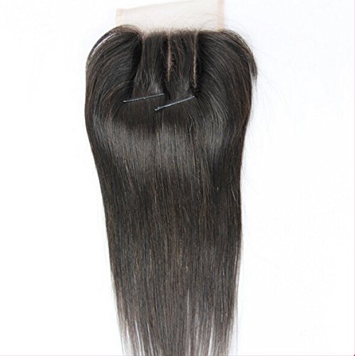 Wholesale 8A 3 Part Frontal Lace Closure with Straight Brazilian Virgin Hair Bundles - 3 Bundles & 4x4 Lace Closure (Natural Color 12