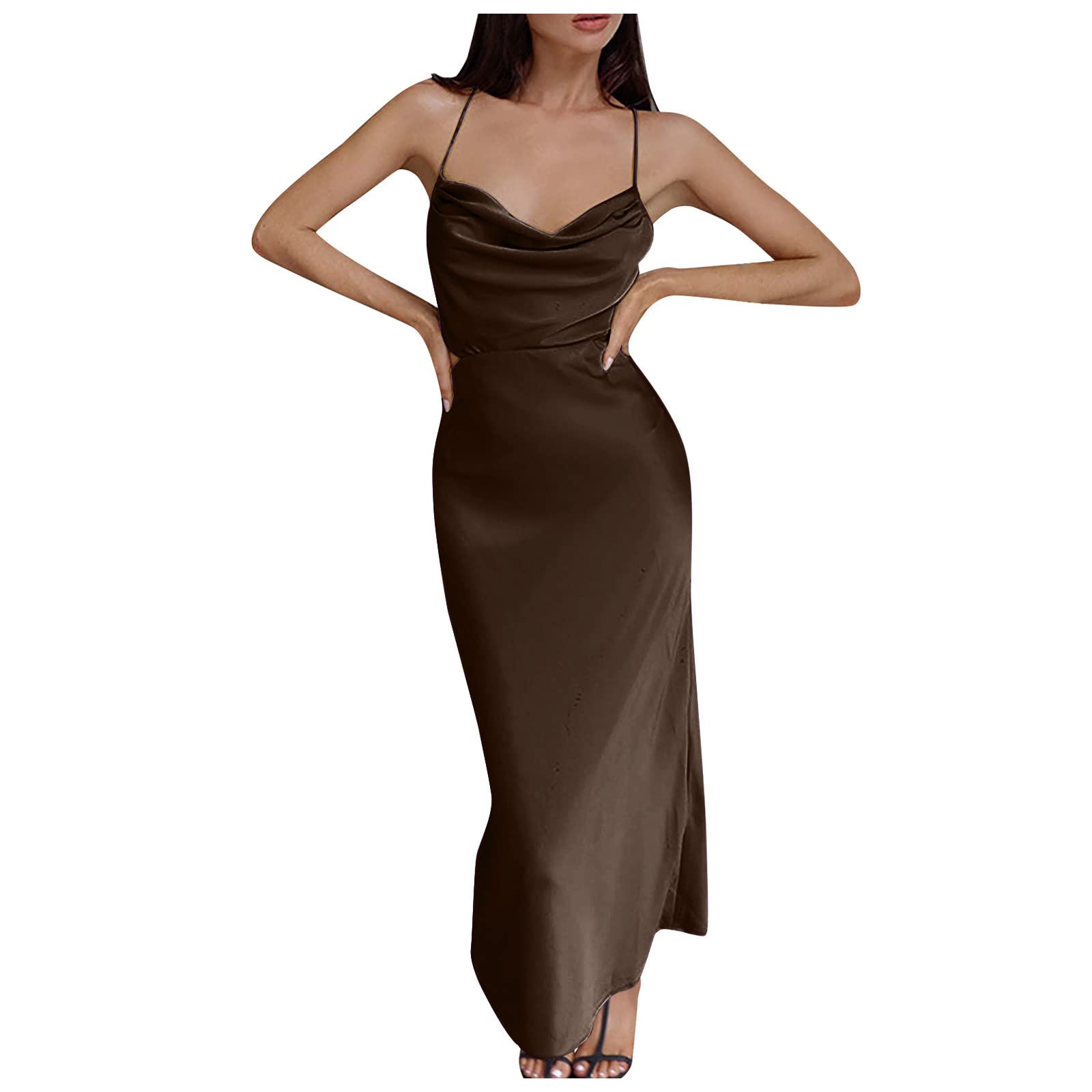 **Plus Size Women's Summer Backless Strapless Dress - Solid Color Casual Collar Dress for Golf, Beach, and Outdoor Activities**