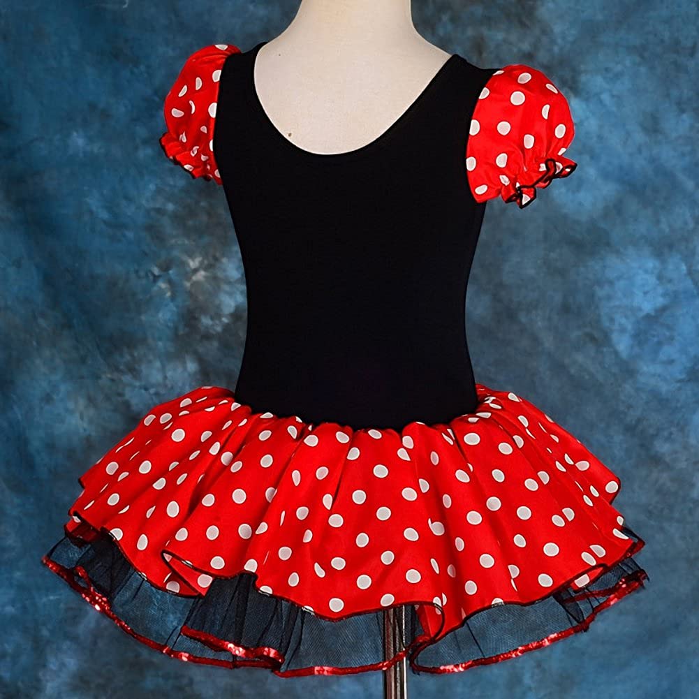 Girls' Polka Dot Fancy Dress Costume with Headband - Halloween & Christmas Party Outfit for Dance, Dress-Up & Special Occasions