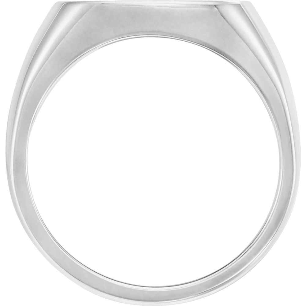 925 Sterling Silver 16mm Men's Signet Ring with Brush Top Finish - Classic Elegant Jewelry Gift for Men, Wedding Bands & Formal Occasions - Perfect for Daily Wear, Office, Date Night & Special Events
