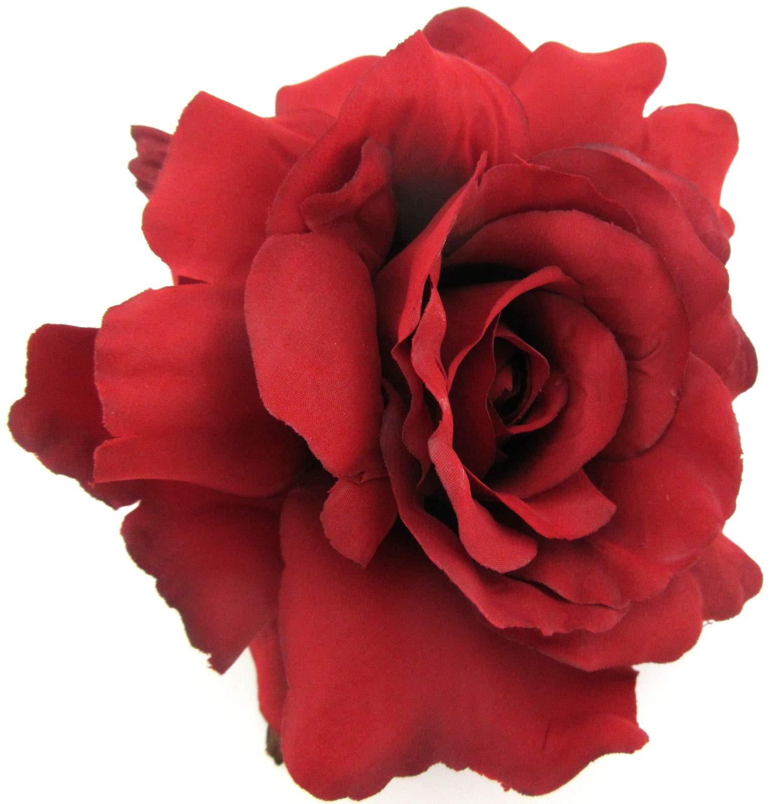 5 Inch Red Rose Silk Flower Hair Clip - Elegant Bridal Hair Accessories for Weddings, Prom, Parties & Special Occasions