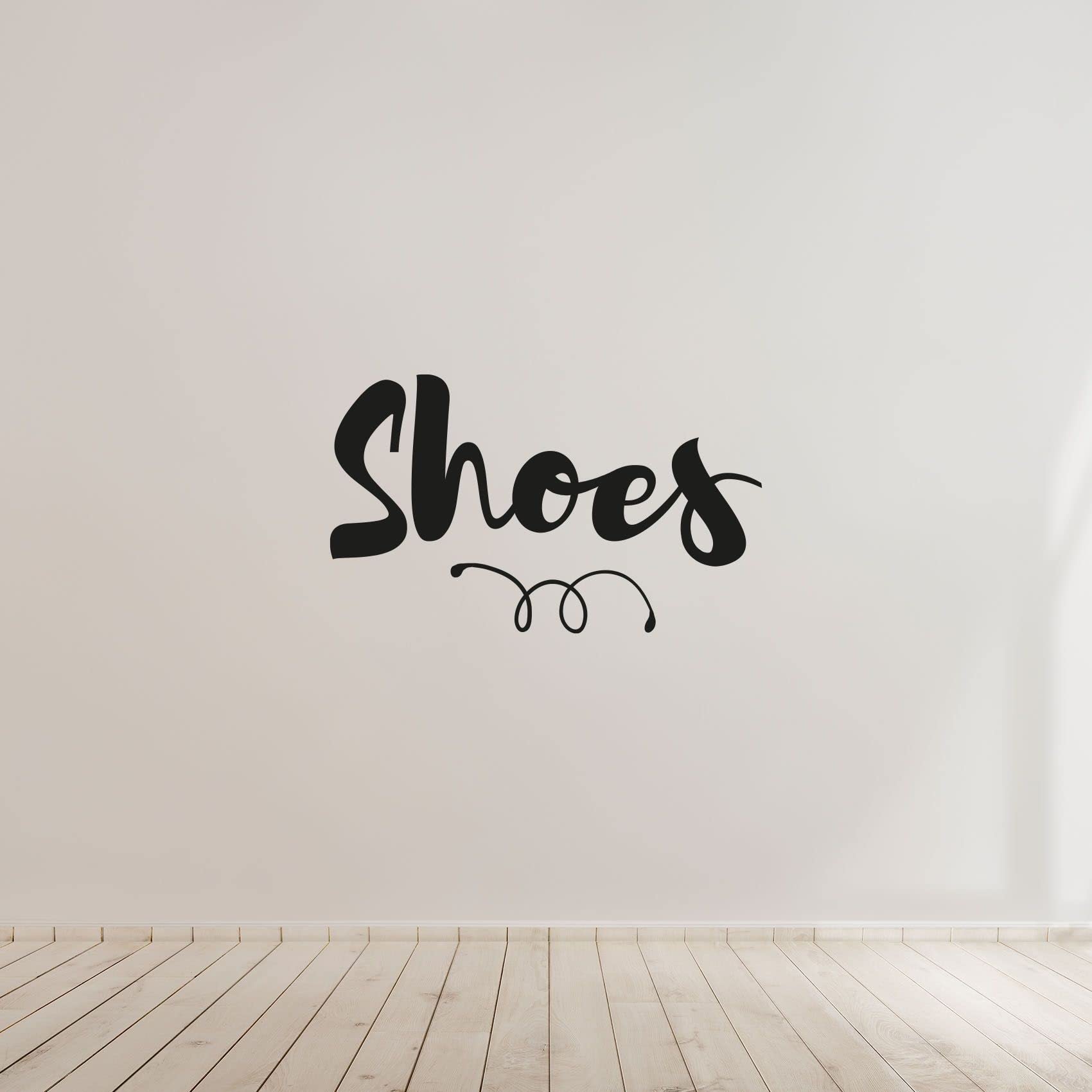 Fashion Vinyl Wall Decal Sticker - 8x20 Inch Shoe Closet Storage Organizer Label for Dressing Room, Wardrobe & Cabinet - Perfect for Home Organization and Stylish Closet Decor
