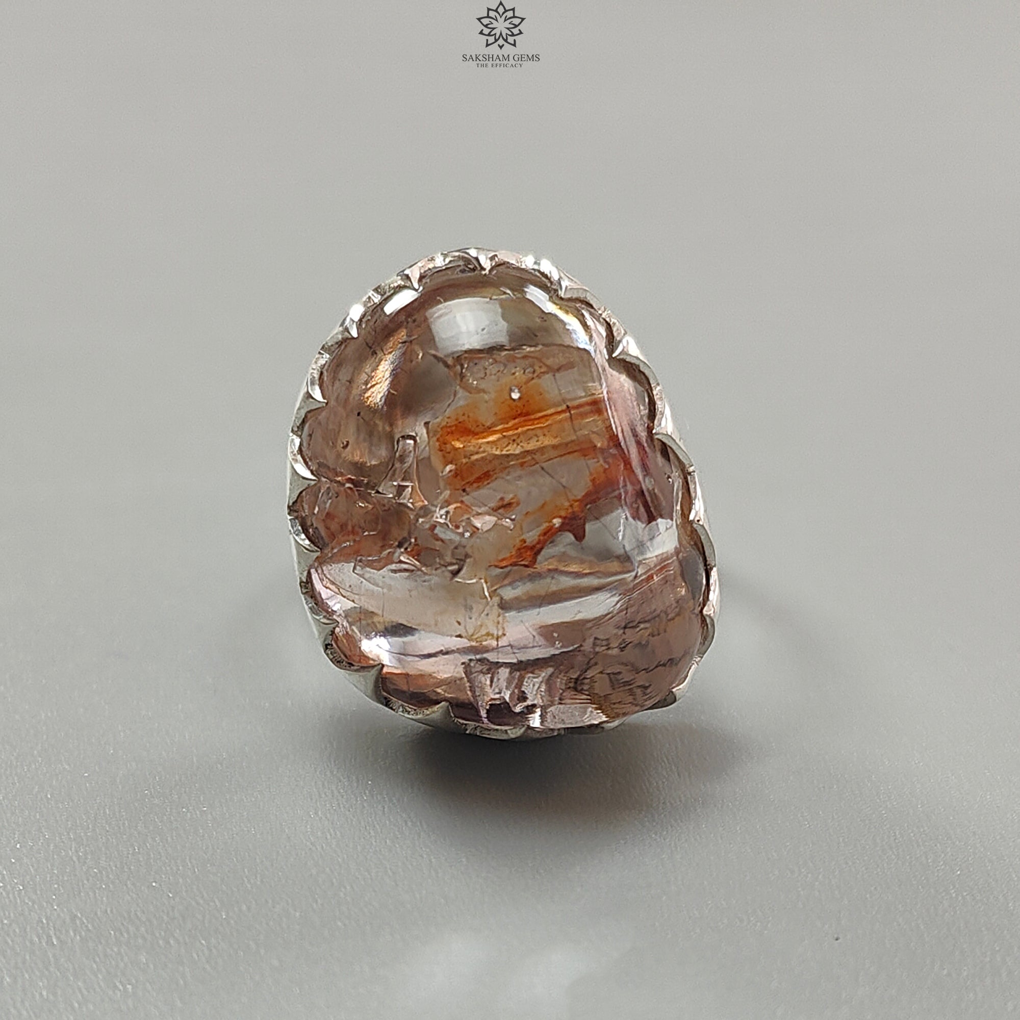 Natural Super Seven Amethyst 925 Sterling Silver Adjustable Ring - 11.70g Untreated Fancy Shape Bezel Set Jewelry for Women, Gift for Her, Spiritual Healing & Everyday Elegance