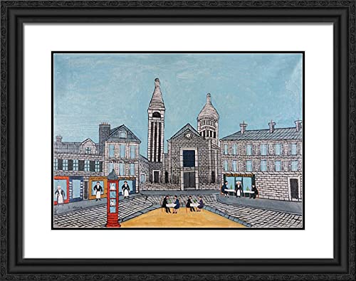Black Ornate Wood Frame with Double Matting