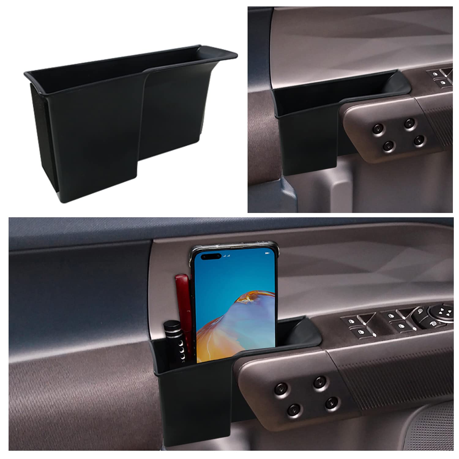 Ruiya 2022-2025 Ford Maverick Door Storage Box Organizer | Car Door Tray Accessories for Secondary Storage | Perfect for Road Trips, Camping & Daily Commute