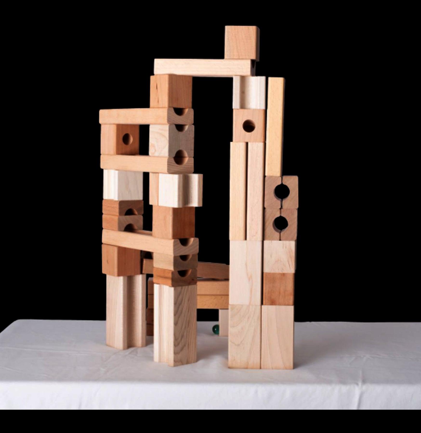 STEM Building Blocks & Marble Run Toy Set - Educational Construction Kit for Kids - Perfect for Creative Play, Learning & Motor Skills Development