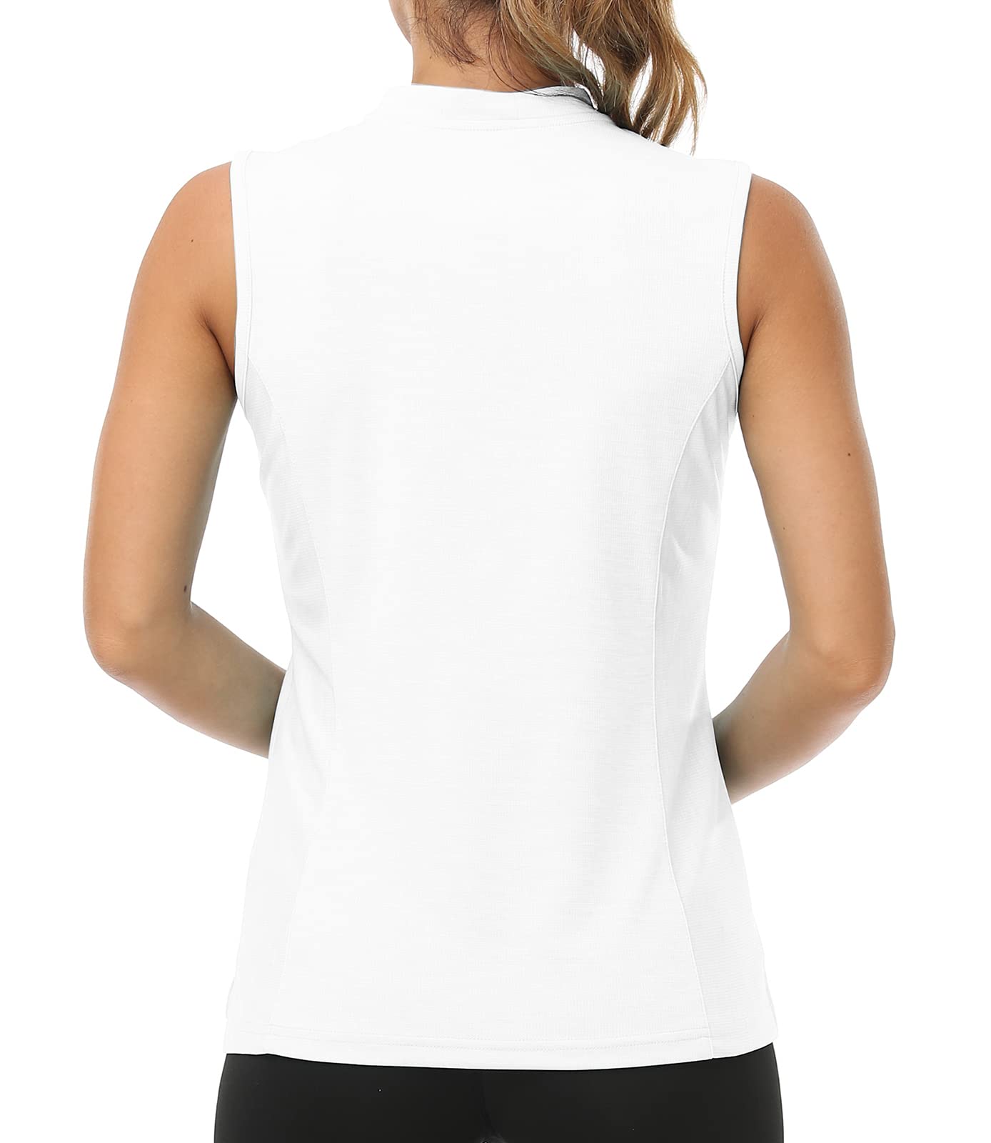 Women's Sleeveless Quick Dry UPF 50+ Sports Shirt - Tennis Golf Pickleball T-Shirt with Zipper for Active Women | Perfect for Outdoor Workouts, Gym & Summer Sports