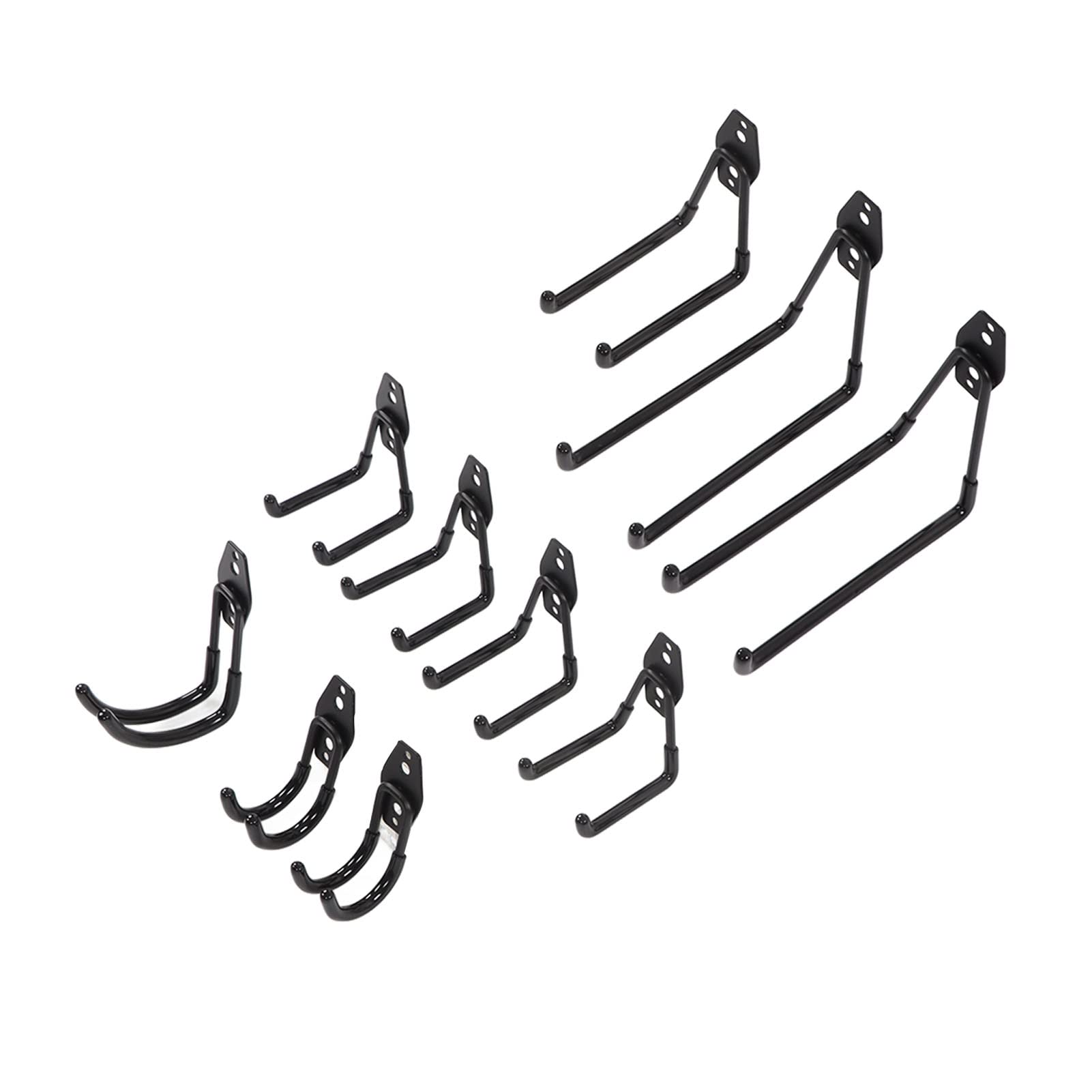 Okuyonic Wall Mount Utility Hook - Heavy Duty Garage Double Hooks with Non-Slip Design (U & J Type), Includes Mounting Screws for Organizing Garden Tools, Yard Equipment & Home Storage Solutions