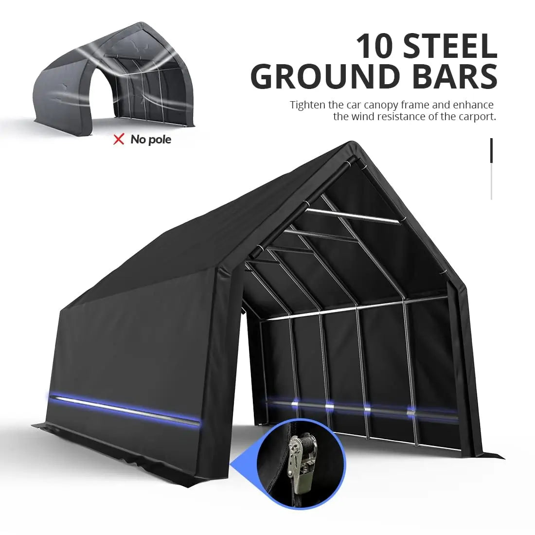 13' x 20' x 12' Heavy Duty Waterproof Portable Storage Shed for Outdoor Equipment, Garden Tools & Backyard Organization - Perfect for Patio, Garage & Yard Storage