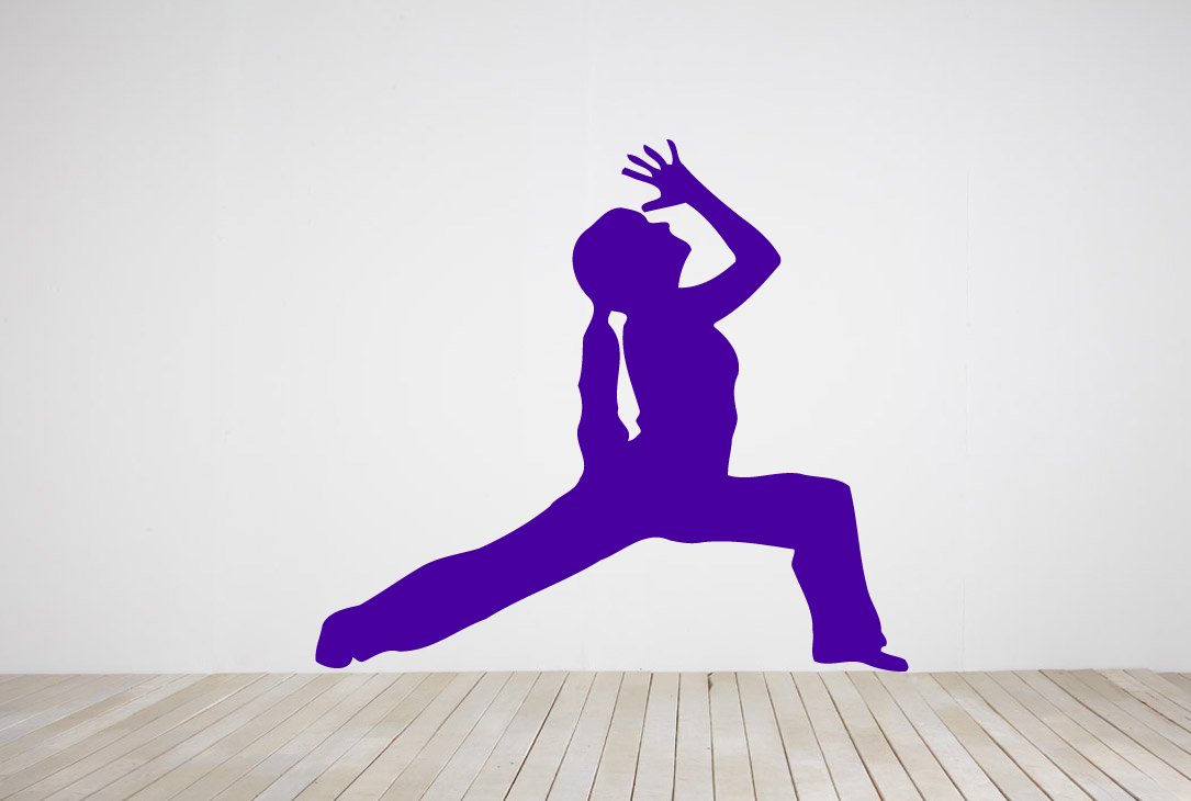 Large Yoga Pose Vinyl Wall Decal Sticker - Zen Room Decor Art Mural for Home, Office & Meditation Spaces | AS433