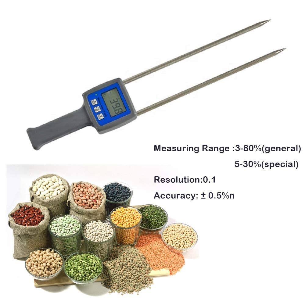 Digital Grain Moisture Meter - Portable Moisture Tester for Barley, Corn, Rice, Wheat | Accurate Grain Analyzer for Farming, Storage & Quality Control