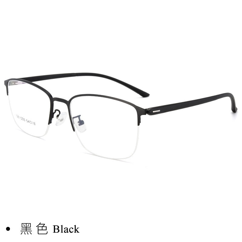 Bclear Men's Full Rim Titanium Alloy Square Eyeglasses Frame 61005 - Lightweight Durable Glasses for Work, Reading & Fashion
