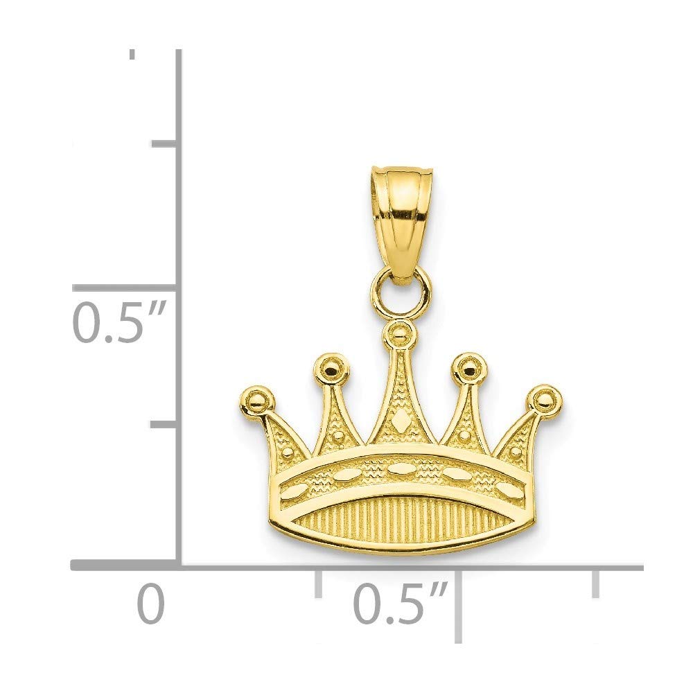 10K Yellow Gold Crown Charm Pendant - Royal Jewelry for Women & Men - Perfect for Gifts, Parties & Special Occasions