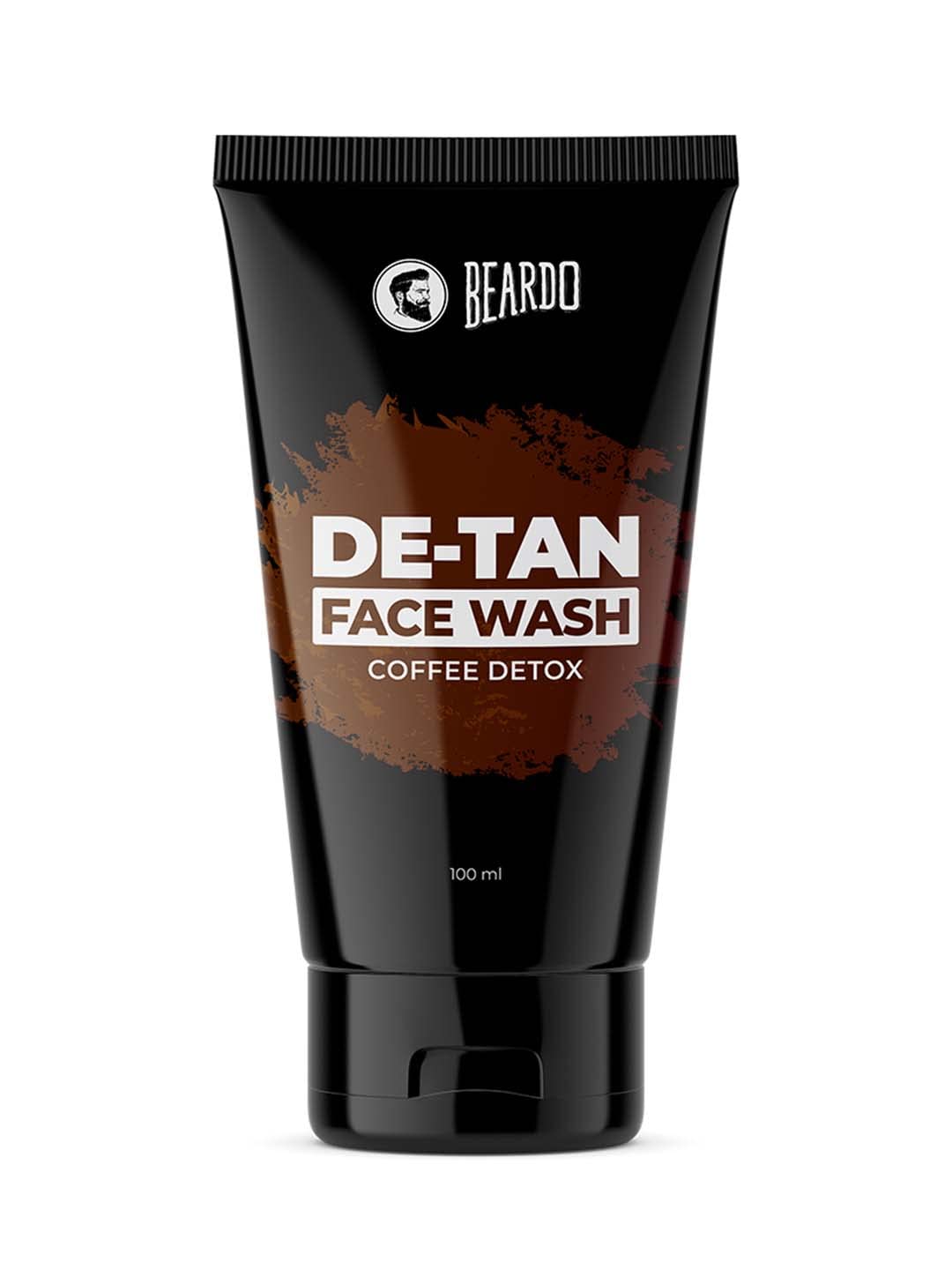 Beardo DeTan Face Wash for Men with Vitamin E, Aloe Vera & Coffee - Tan Removal, Exfoliating, Brightening & Hydrating Facial Cleanser for All Skin Types (100ml) - Perfect for Post-Sun Care & Daily Skincare Routine