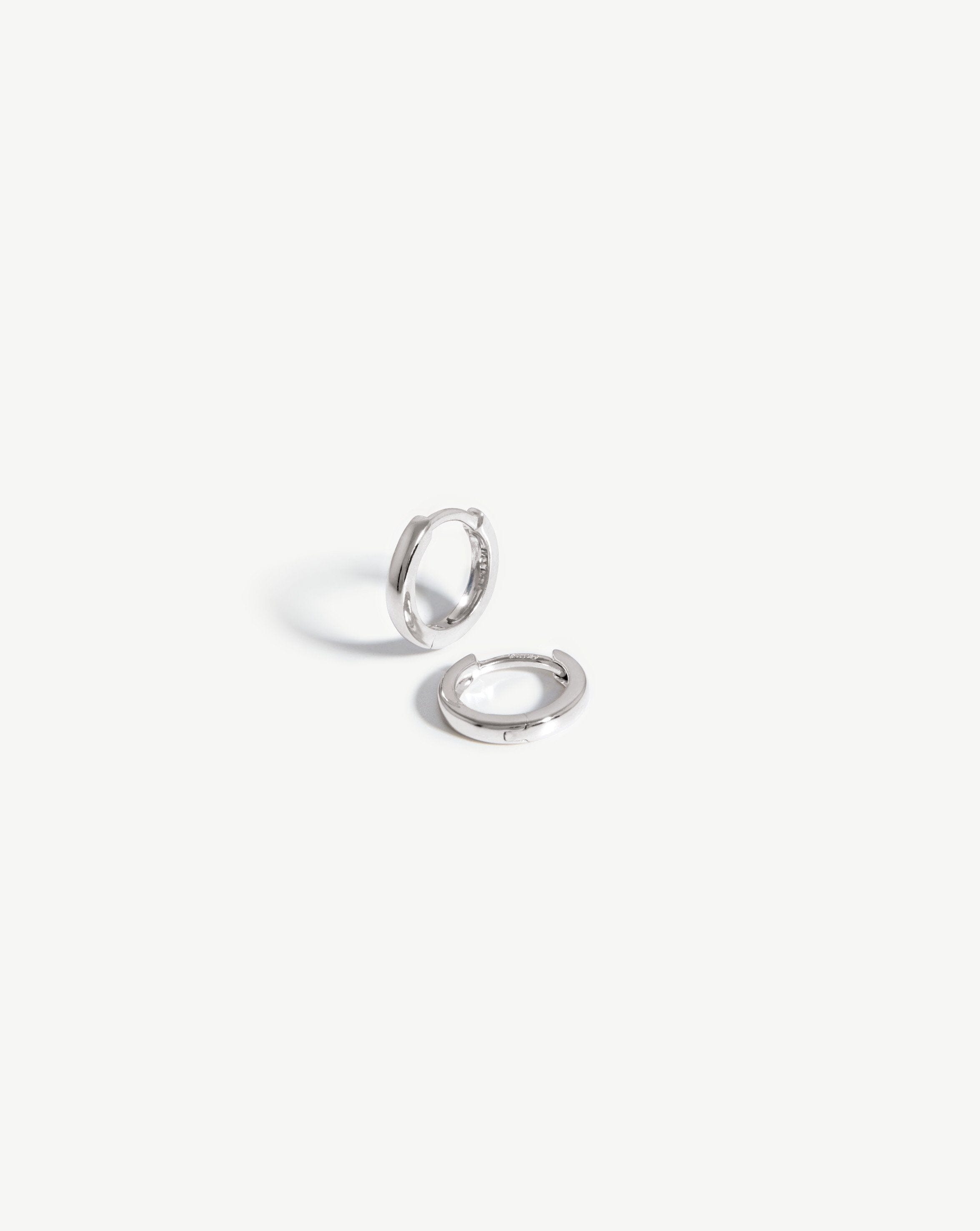14k White Gold Huggie Hoop Earrings - Dainty Minimalist Huggies for Women - Perfect for Everyday Wear, Gifts & Special Occasions