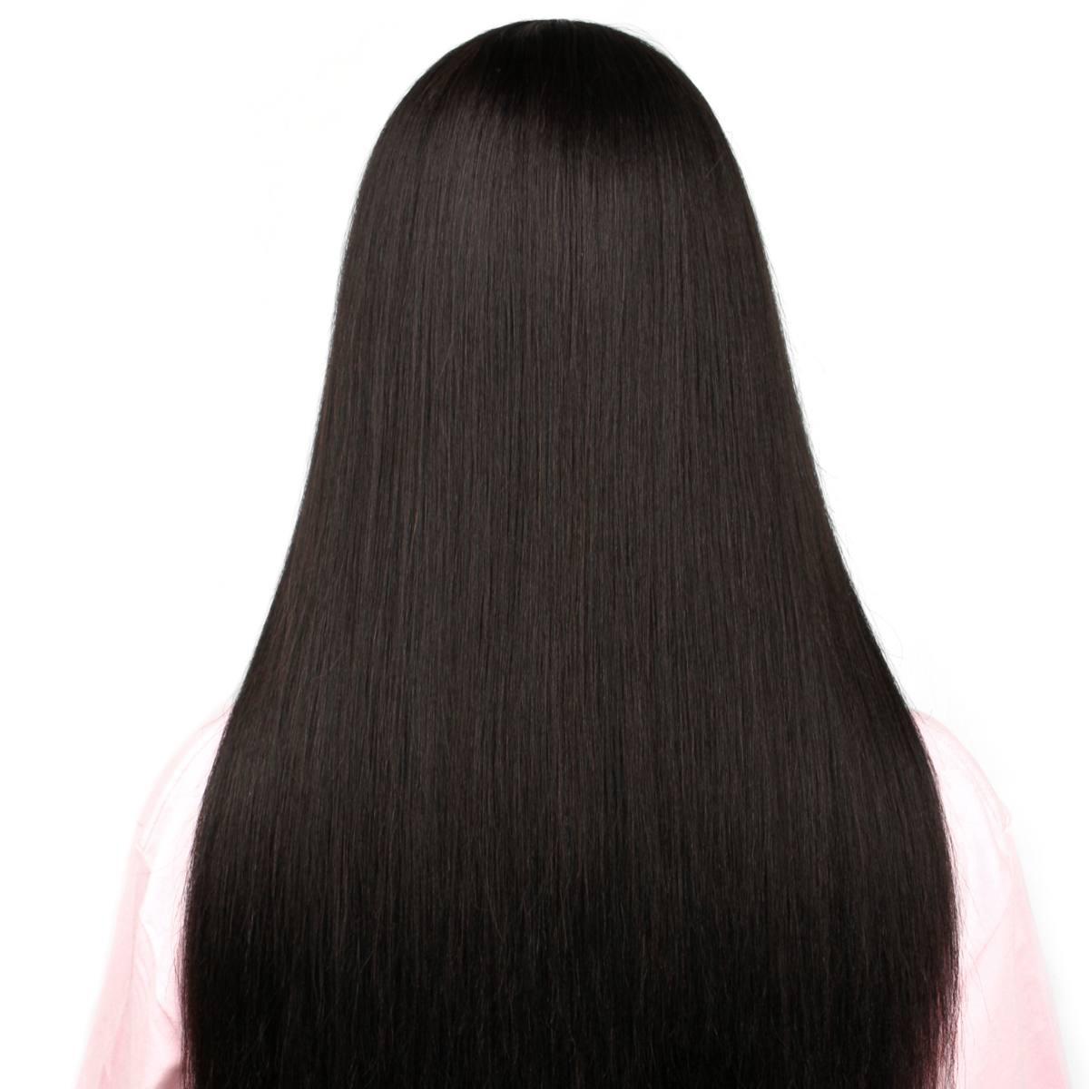 Yaki Straight 2x6 HD Lace Closure 100% Human Hair Glueless Wig - Natural Black Brazilian Hair for Women, Pre-Plucked with Baby Hair, Breathable & Comfortable for Daily Wear, Parties & Special Occasions