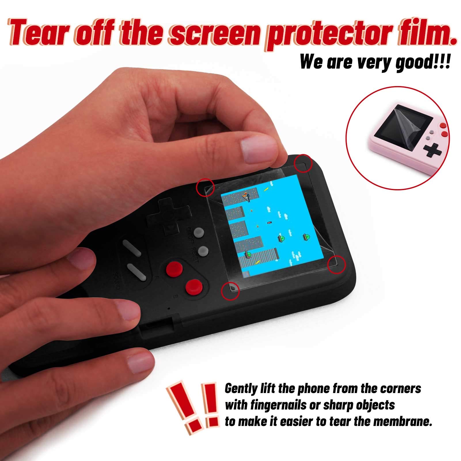 LucBuy Retro Game Console Case for iPhone 12 Pro Max - Self-Powered Protective Cover with 36 Classic Games, Full Color Display & Shockproof Bumper (Black) - Perfect for Gaming On-The-Go & Travel Entertainment