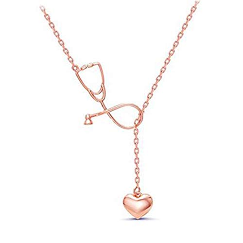 Frodete Silver Stethoscope Heart Necklace - Nurse Graduation Gift for Women & Medical Students, Doctor Jewelry Pendant - Perfect for Nursing School Graduation, Clinicals & Healthcare Professionals