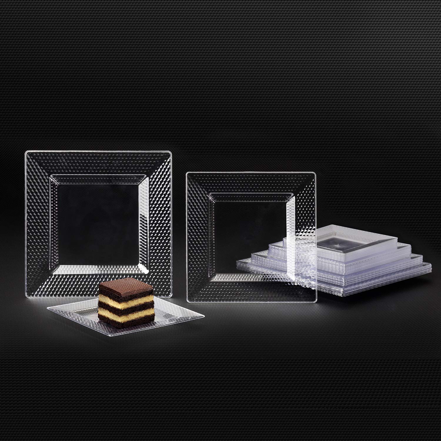 Disposable Square Plastic Plates 6.5