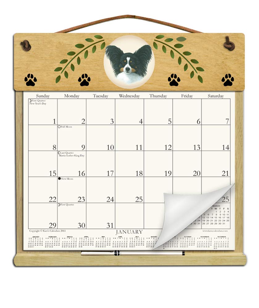 Refillable Wooden Papillon Calendar Holder with 2025 Calendar & Order Form for 2026 - Perfect for Home Office, Desk Organization & Gift Giving