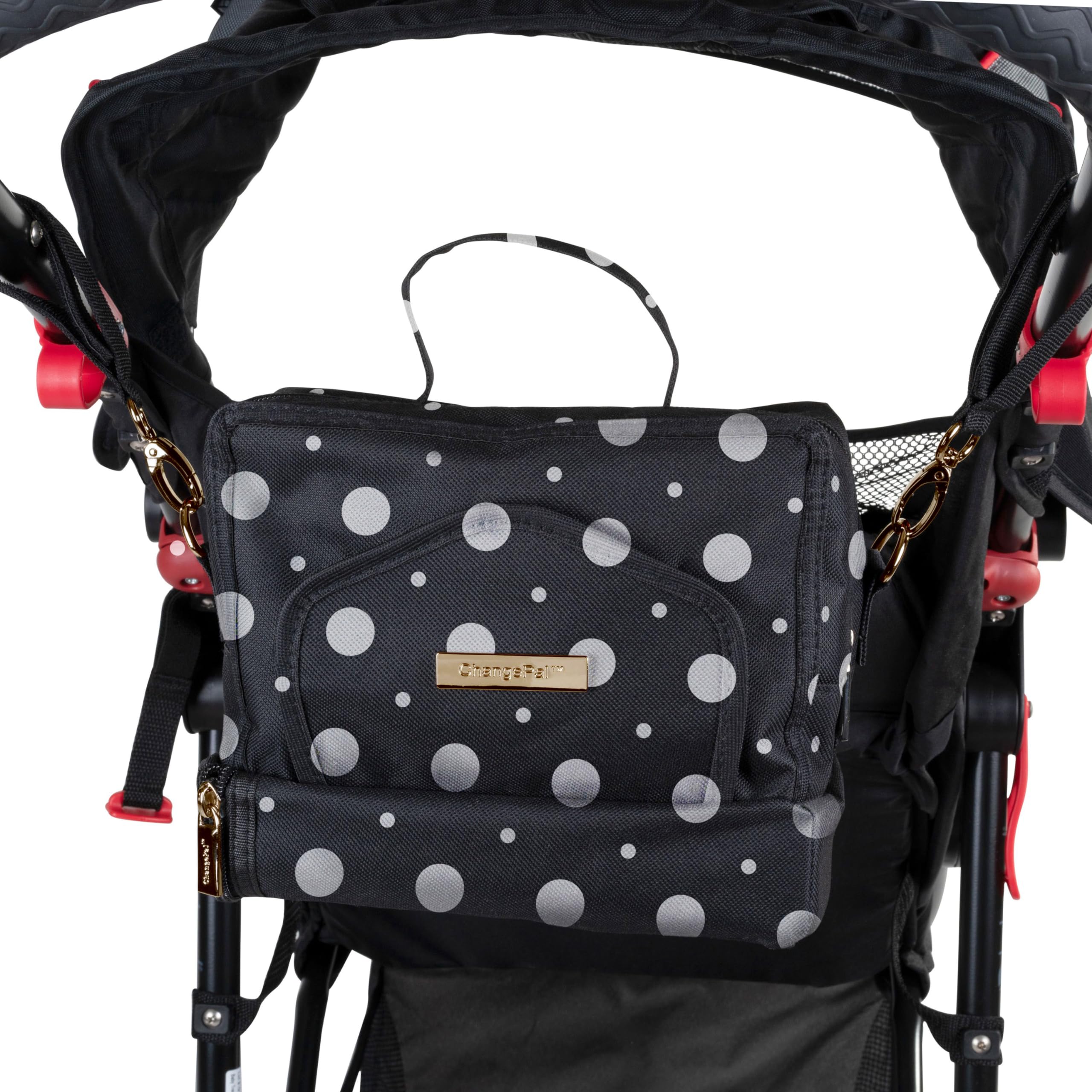 Compact Diaper Bag with Portable Changing Pad - Front Wipes Pocket, Adjustable Shoulder & Stroller Straps - Convertible Crossbody to Backpack for Moms - Perfect for Travel, Shopping & Daily Outings with Baby