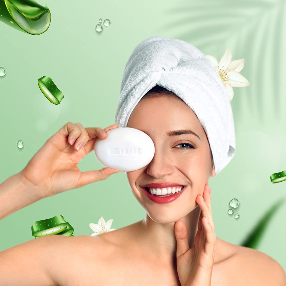 Melamaxx Skin Whitening Soap - 75g Natural Brightening Bar for Face & Body | Dark Spot Corrector, Even Skin Tone | Perfect for Daily Skincare Routine & Glowing Complexion