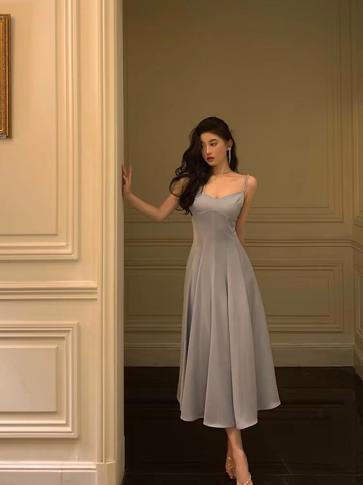 Elegant A-Line Gray Long Prom Dress for Formal Parties & Evening Events - J3272 | Perfect for Homecoming, Prom, and Special Occasions