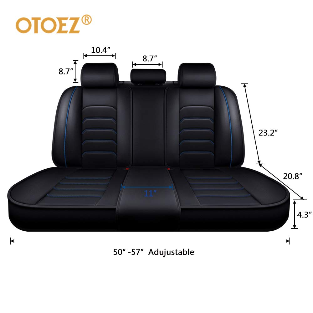 Premium Leather Car Seat Covers Full Set - Universal Fit for Sedan, SUV, Truck & Van (Front & Rear) - Compatible with Honda, Chevy, Ford, Hyundai, Nissan, Jeep, VW, Mazda - Includes Comfort Pillows - Perfect for Road Trips, Commuting & Family Protection