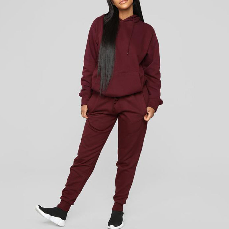 Solid Color Hooded Long Sleeve Hoodie Set for Men & Women - Cozy Pullover Sweatshirt for Casual Wear, Gym, and Outdoor Activities