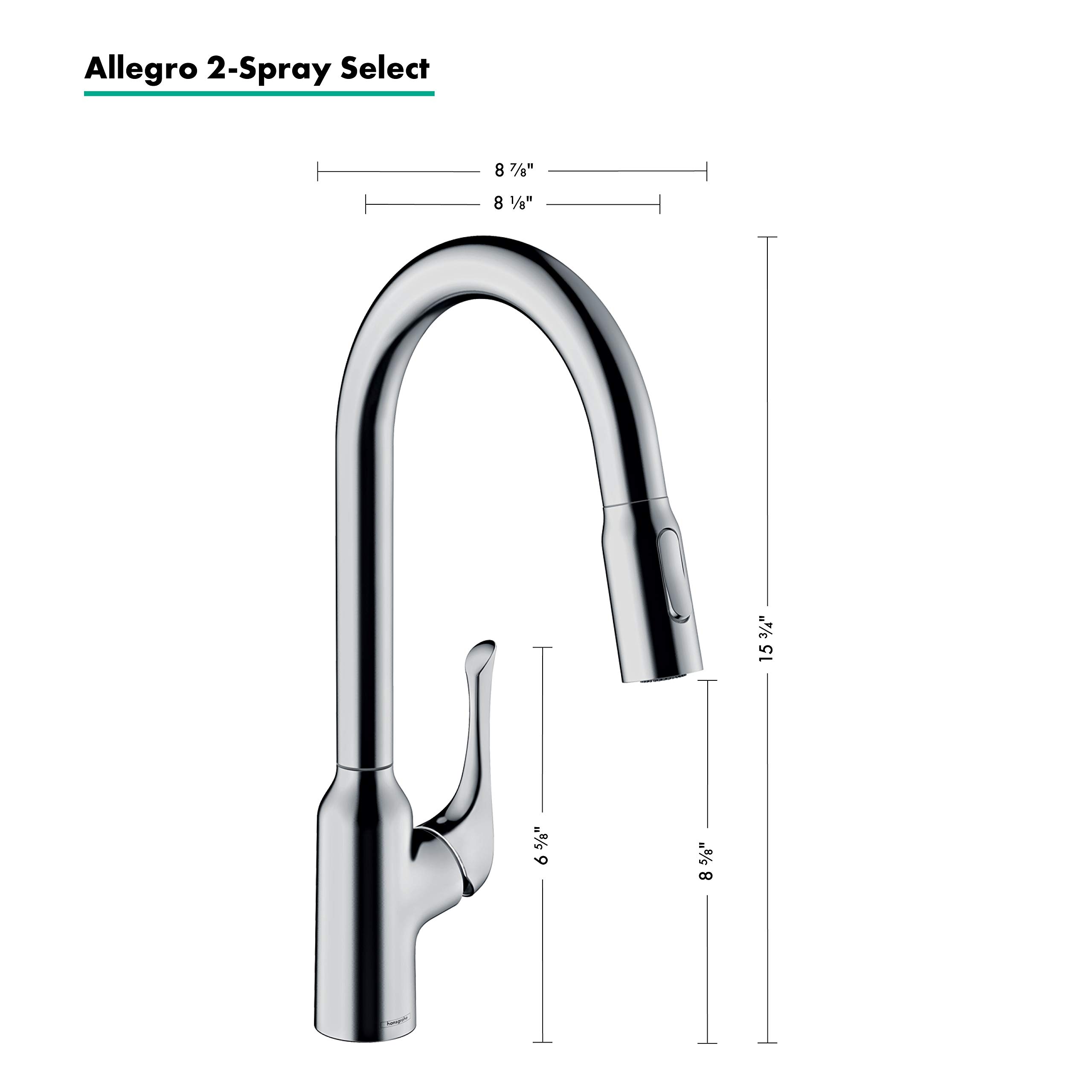 Hansgrohe Allegro N Chrome High Arc Pull Down Kitchen Faucet with Sprayer - Modern Chrome Finish (Model 71843001) - Perfect for Food Prep, Dishwashing & Stylish Kitchen Upgrades