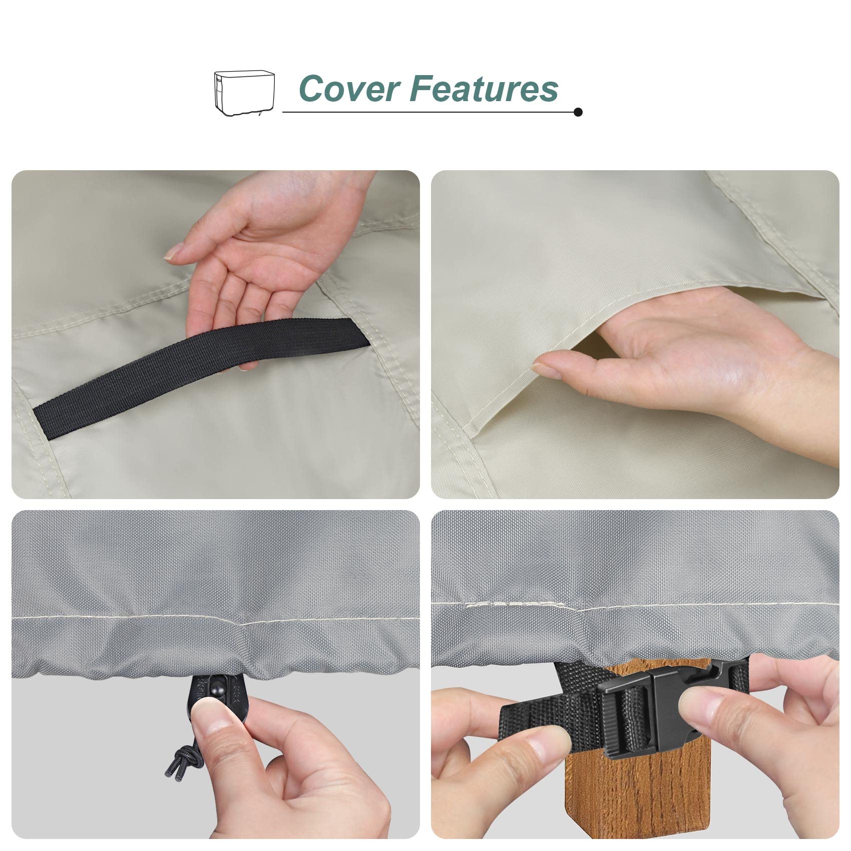 Waterproof Patio Coffee Table Cover 42x24x18 - Outdoor Furniture Protection for Rain & Sun