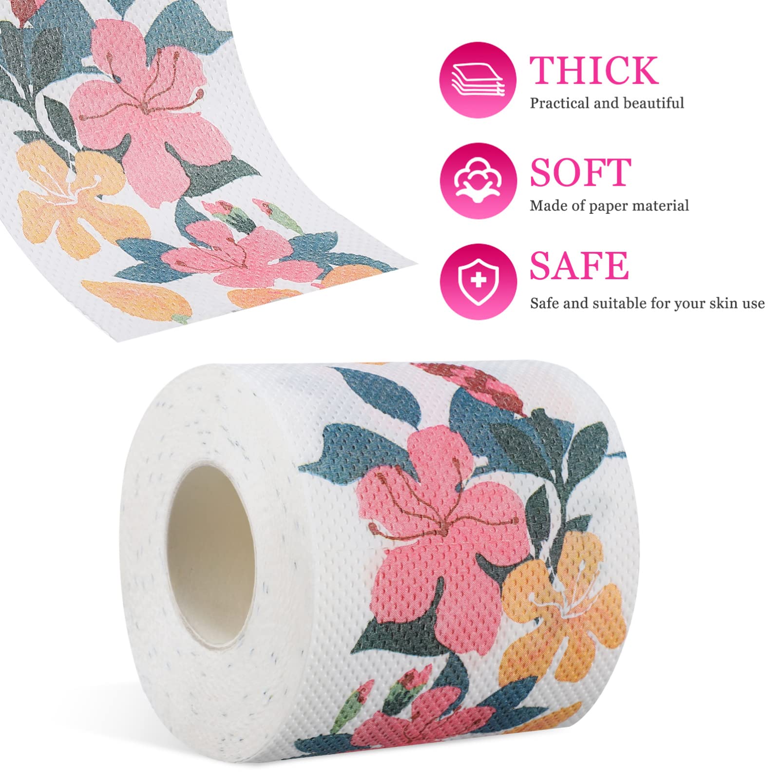 Alipis Floral Toilet Paper - Decorative Bathroom Tissue with Flower Pattern, Soft 2-Ply Toilet Rolls for Home, Office & Travel - Perfect for Guest Bathrooms, Vanity Decor and Unique Gift Ideas