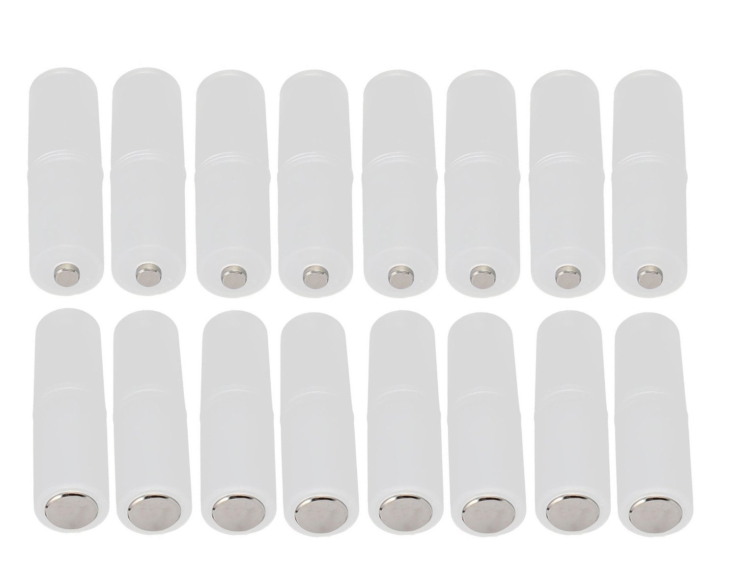 AAA to AA Battery Converter Adapter with Metal Contacts - Clear Plastic (16 Pack) - Perfect for Toys, Flashlights & Electronics