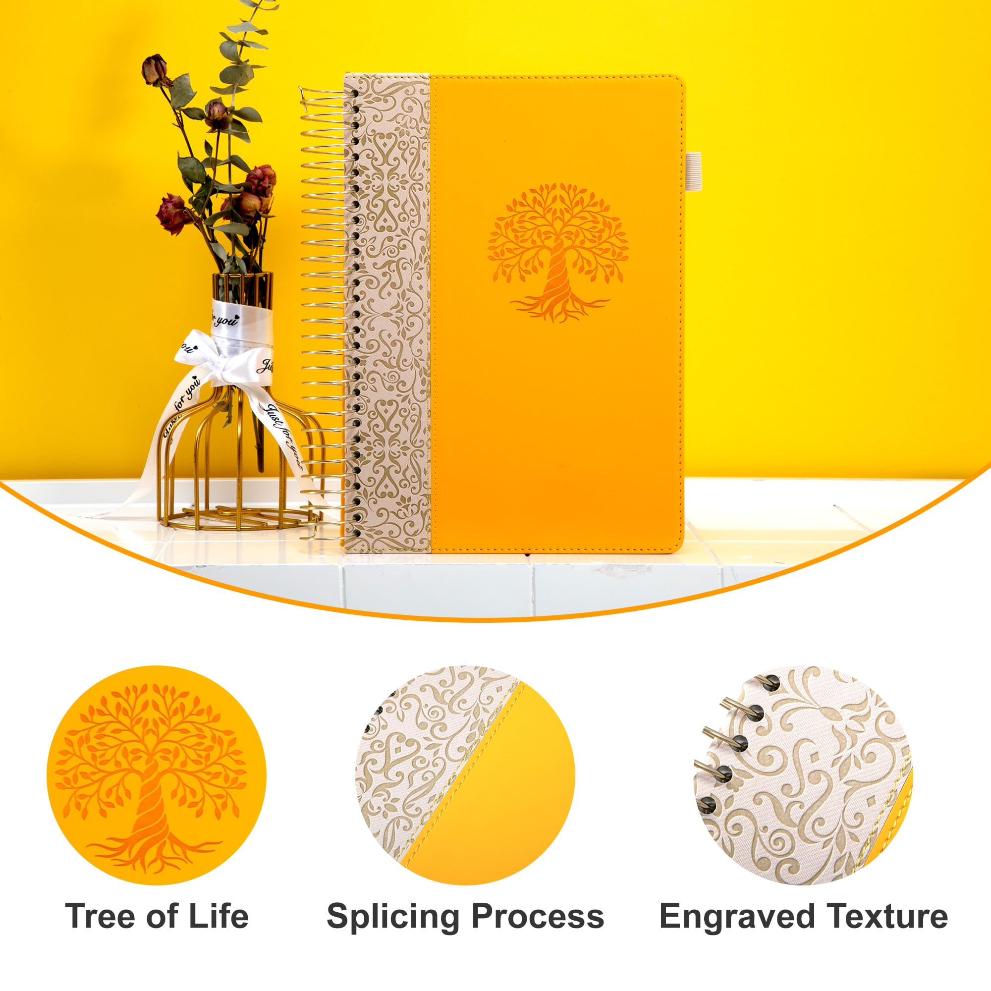Premium Leather Journal Notebook - 300 Page Hardcover Spiral Bound B5 Notebook (7