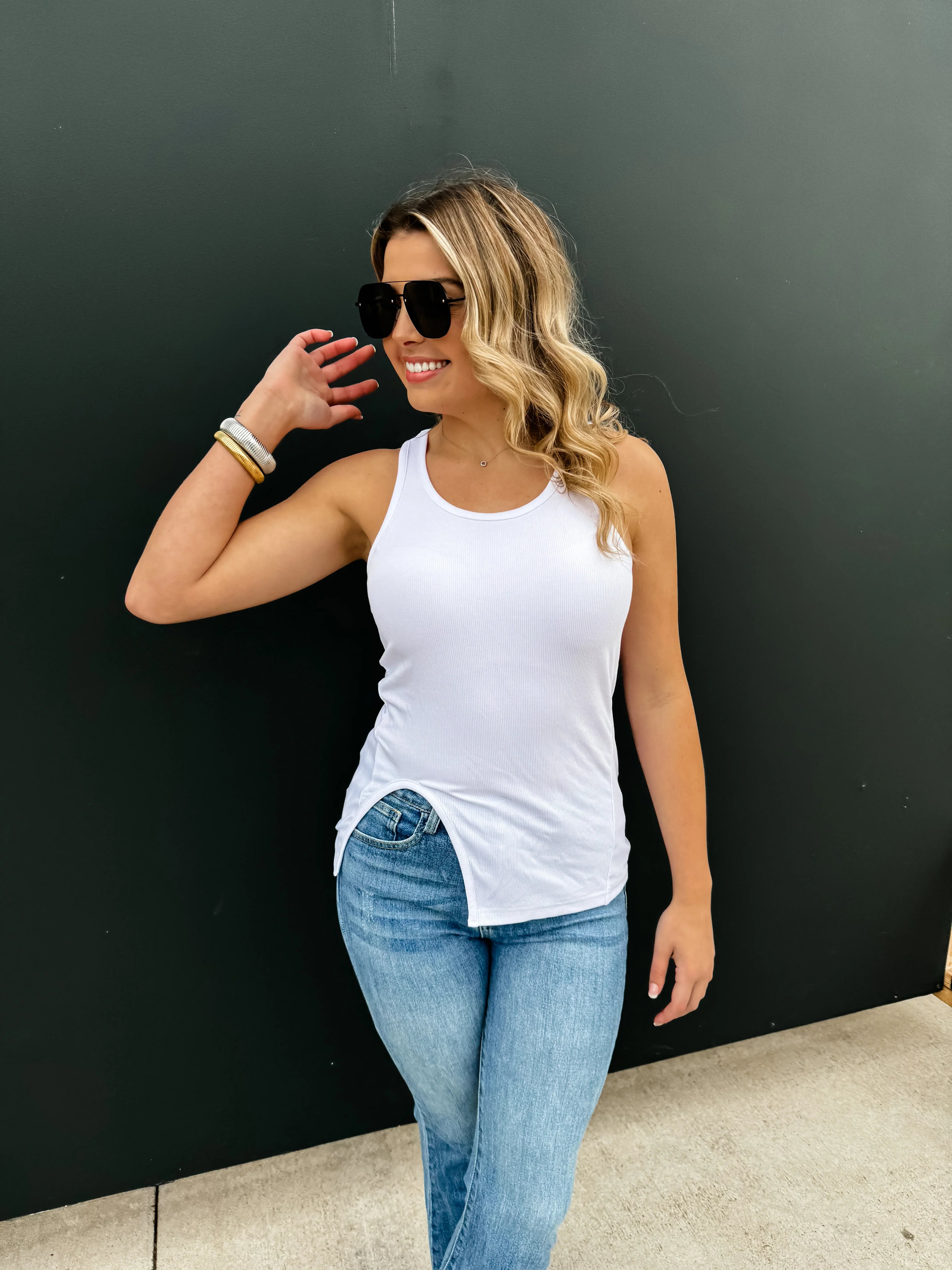 Gabby Side Slit Tank Top - 4 Color Options | Preorder Now | Perfect for Yoga, Gym & Summer Outfits