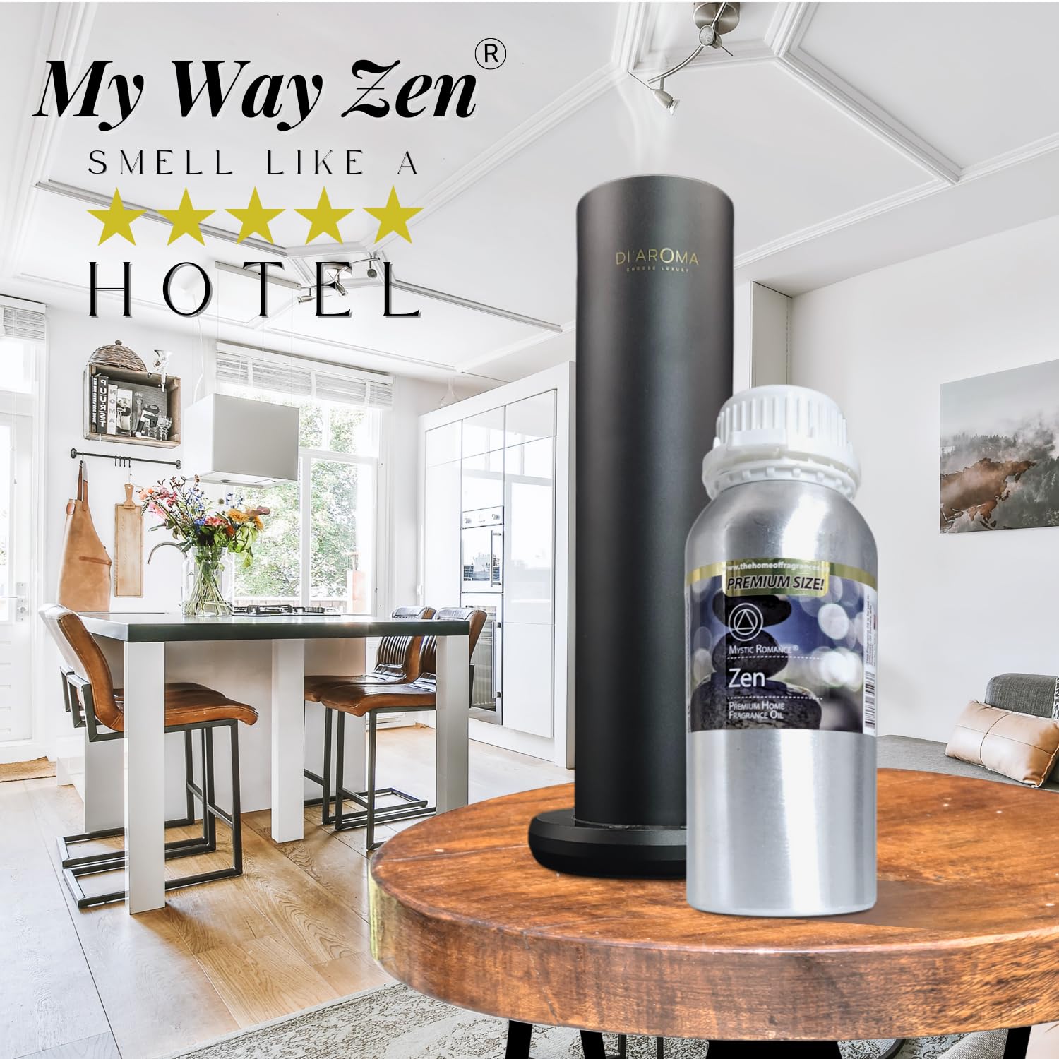 Premium My Way Zen Fragrance Oil for Diffusers & Burner Lamps - 600ml Aromatherapy Essential Oil for Home, Spa, Yoga & Meditation Relaxation