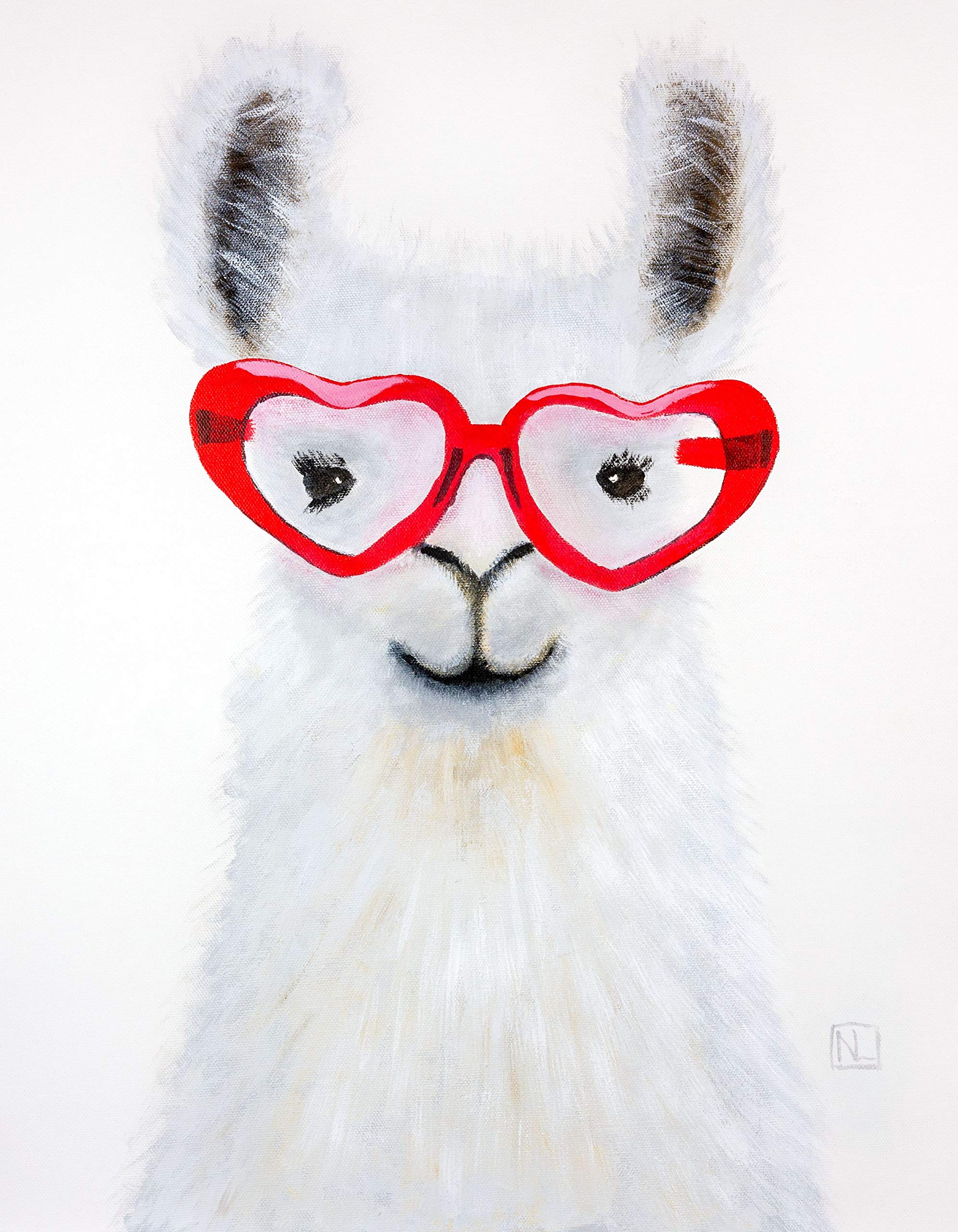 Llama Love Print Wall Art - Home & Nursery Decor for Kids Room, Gift for Llama Lovers