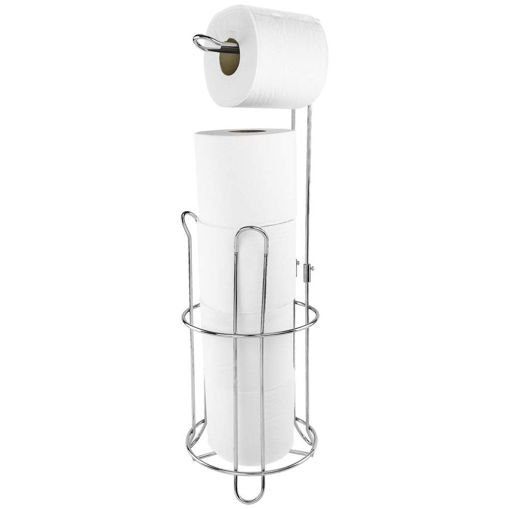 Southern Homewares Chrome Metal Quick Load Toilet Paper Holder - Space-Saving Bathroom Organizer for Homes, Apartments & RVs | Durable & Stylish TP Stand for Modern or Traditional Decor