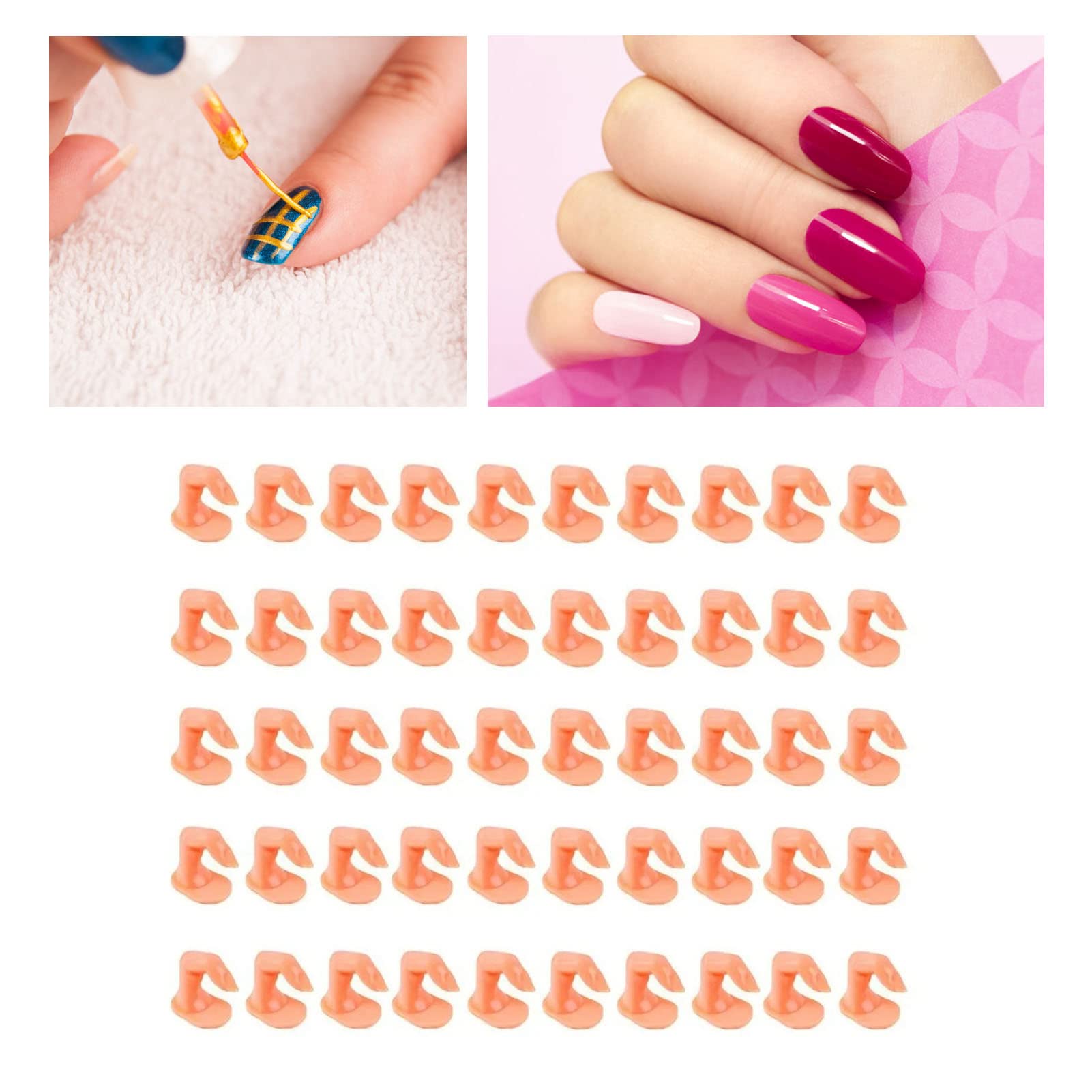 Professional Acrylic Nail Practice Hand - 5 Fake Fingers with Nails for Nail Art Training, Perfect for Beginners & Students - Ideal for Salon Practice, Home Learning & Nail Technician Certification Prep