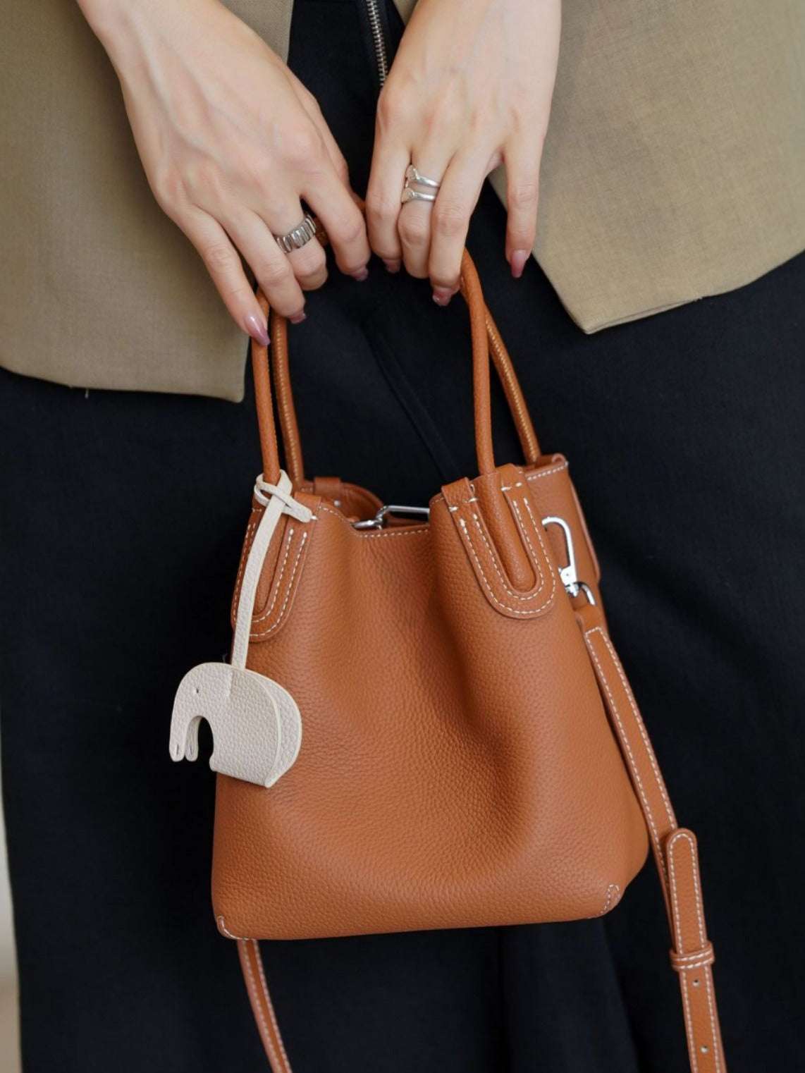 Mini Leather Bucket Bag for Women - Stylish Crossbody Purse with Adjustable Strap - Perfect for Travel, Shopping & Everyday Use