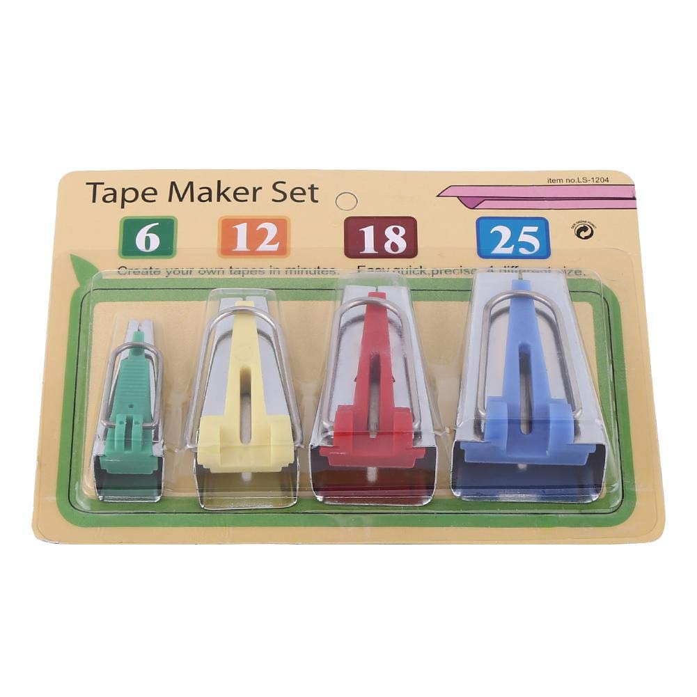 6mm 12mm 18mm 25mm Fabric Bias Tape Maker Set - Professional Binding Tool for Quilting, Sewing & DIY Crafts | Perfect for Dressmaking, Scrapbooking & Home Decor Projects