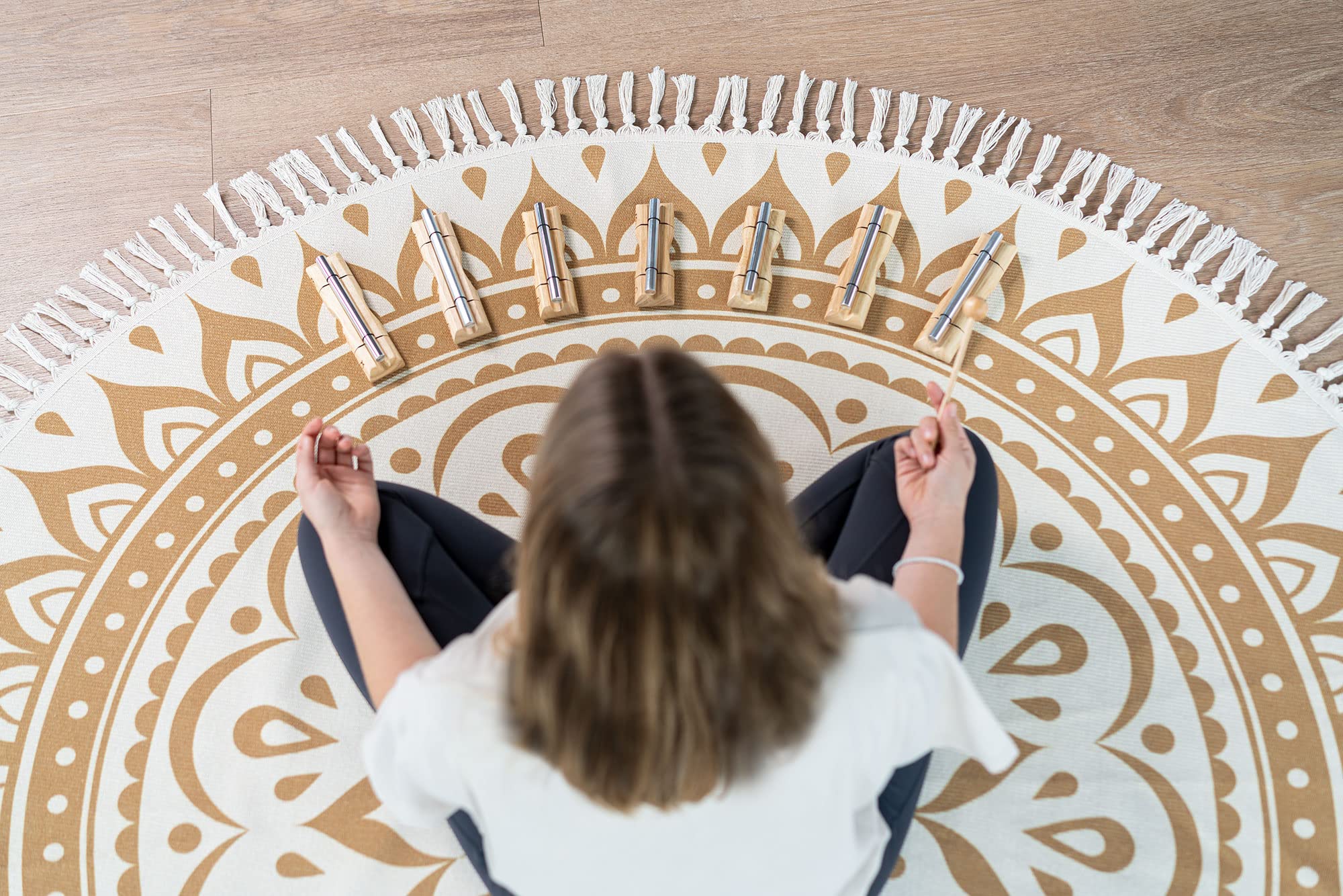 7-Piece Energy Chime Set with Mallets for Meditation, Sound Healing, Yoga & Classrooms - Long Resonance Pure Tone Wind Chimes for Relaxation, Therapy & Spiritual Practices