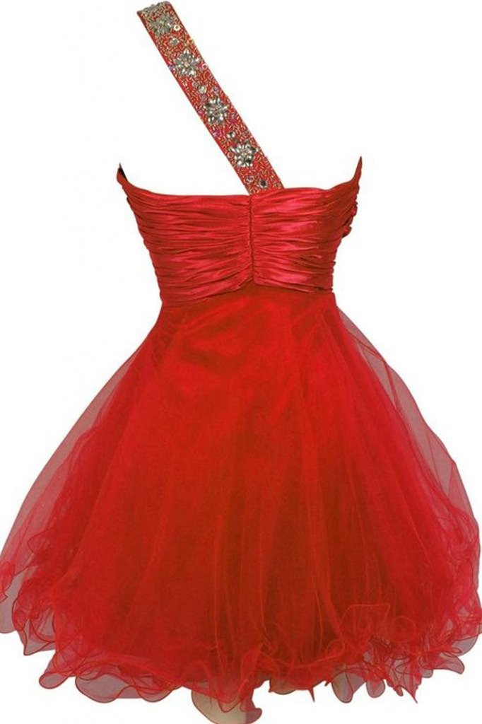 Elegant One Shoulder Short Tulle Dress for Women - Perfect for Homecoming, Prom, Cocktail Parties & Special Occasions | Flirty & Feminine Party Gown for Dances, Date Nights & Formal Events