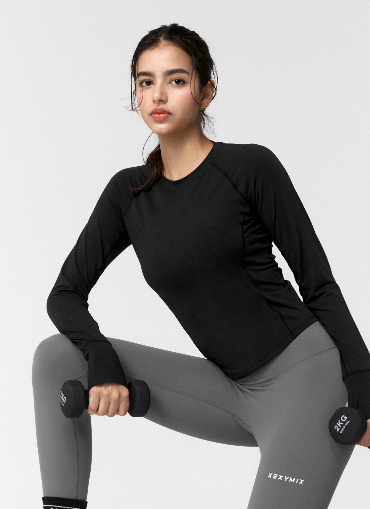High Intensity Fingerhole Long Sleeve Workout Shirt - Gym, Yoga & Running Performance Top for Women & Men