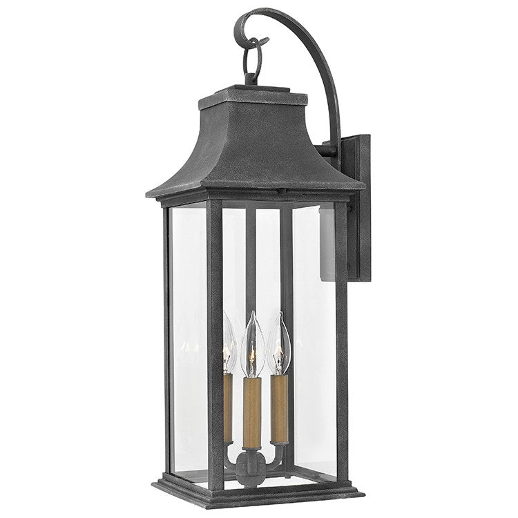 Adair 3-Light Large Wall Mount Lantern - Outdoor Porch Lighting Fixture for Entryway, Patio, and Garden Decor
