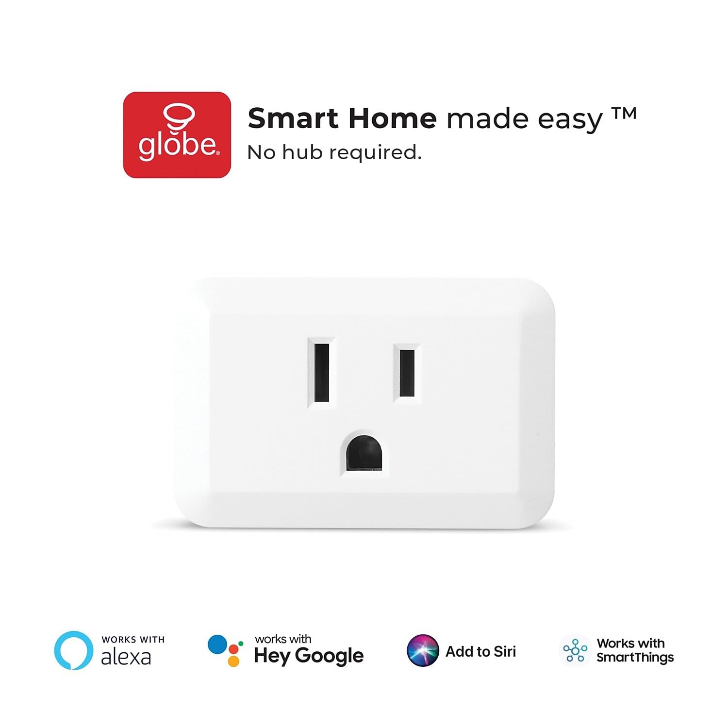 Globe Electric 50329 Smart LED Light Bulb - White, Energy Efficient, Dimmable, Works with Alexa & Google Home - Perfect for Bedroom, Living Room, and Office Lighting