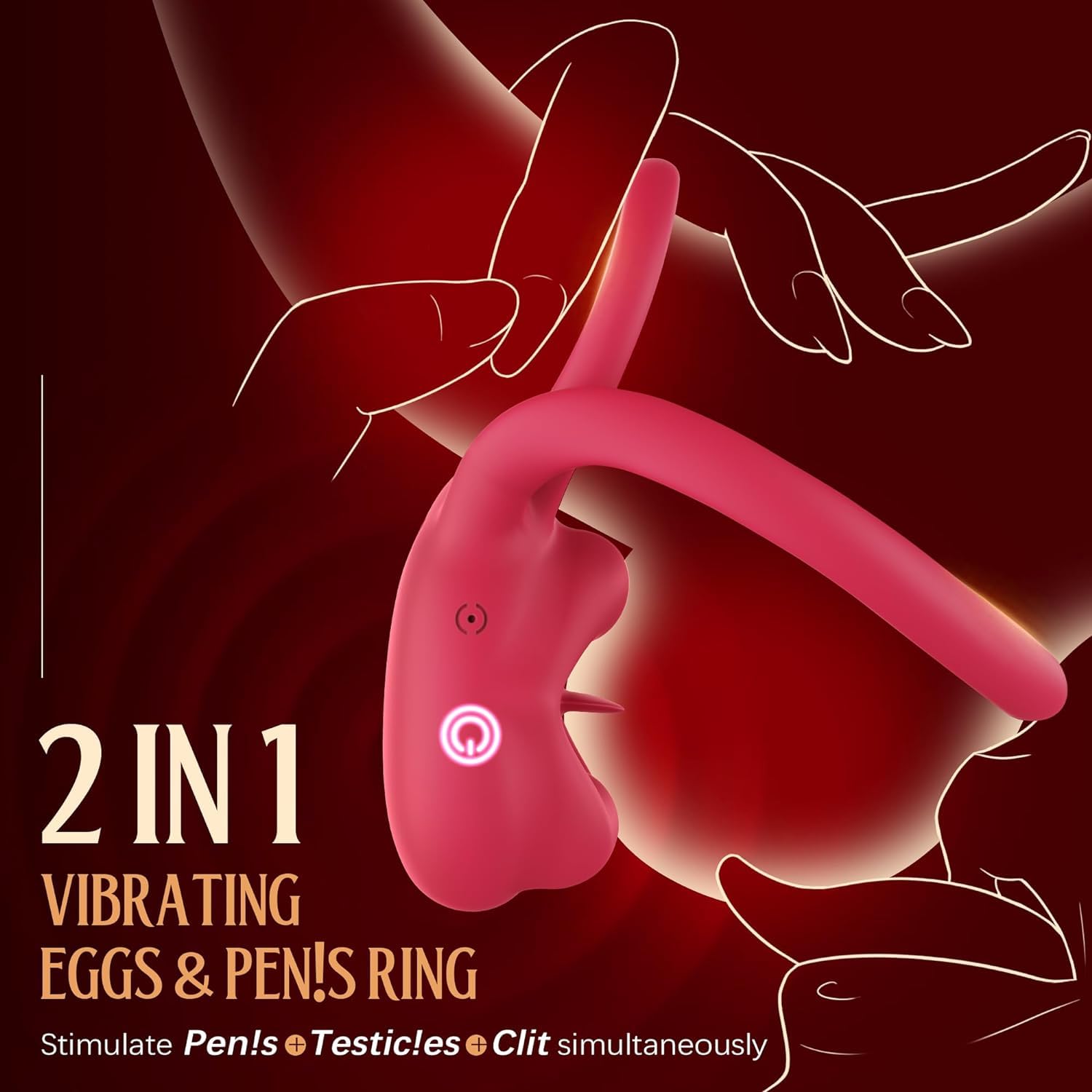 **Vibrating Cock Ring with 9 Powerful Modes - Rechargeable Penis Ring for Men & Women, Couples Adult Sex Toy for Clitoral Stimulation & Enhanced Pleasure - Perfect for Foreplay, Spicing Up Relationships & Intimate Moments**