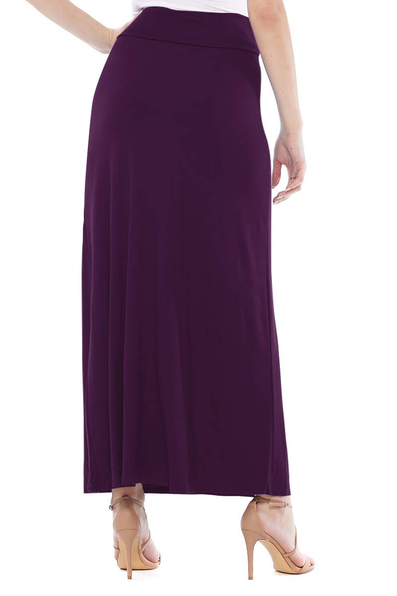 FashionJOA Women's Stretchy Flowy Maxi Skirt with Elastic Waistband - Comfortable & Stylish Summer Beach Skirt for Casual Outings, Vacations and Boho Fashion