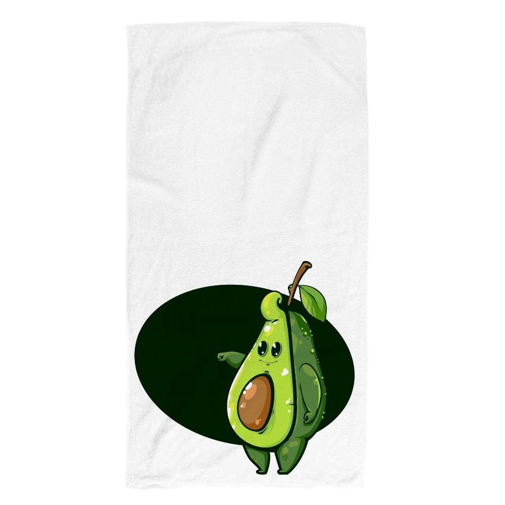Soft Terry Cotton Face Towel & Hand Cloth - 30x15 Inch Quick Dry Washcloth, Cute Avocado Design for Bath, Spa, Kitchen & Home Decor - Perfect Gift Idea
